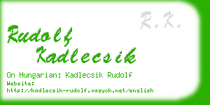 rudolf kadlecsik business card